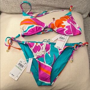 NWT Trina Turk Pink and Teal Floral Bikini-medium